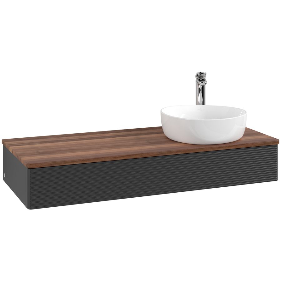 Wastafelonderkast Antao 1200x190x500mm Black Matt Lacquer L12152PD