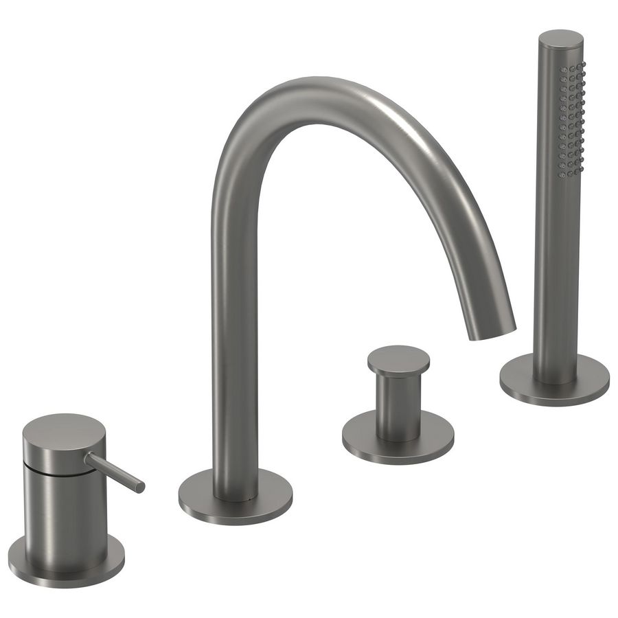 Badrandcombinatie 4-gats mengkraan BOND geborsteld metal black PVD