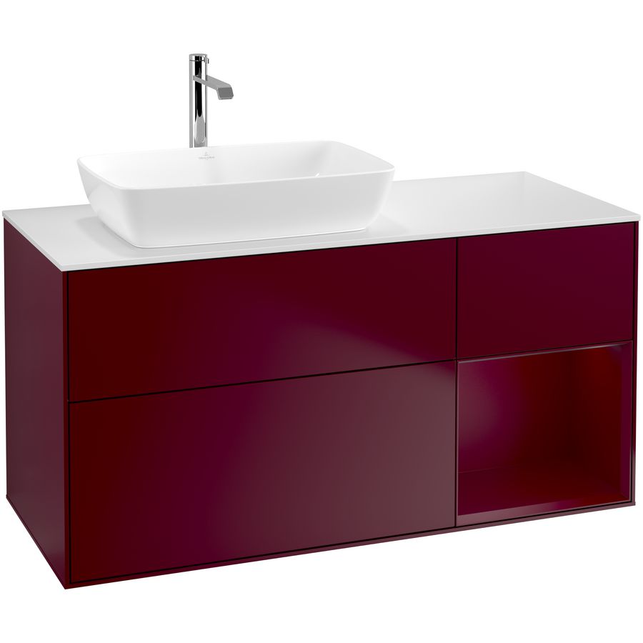 Wastafelonderkast Finion 1200x603x501mm Peony Matt Lacquer F811HBHB