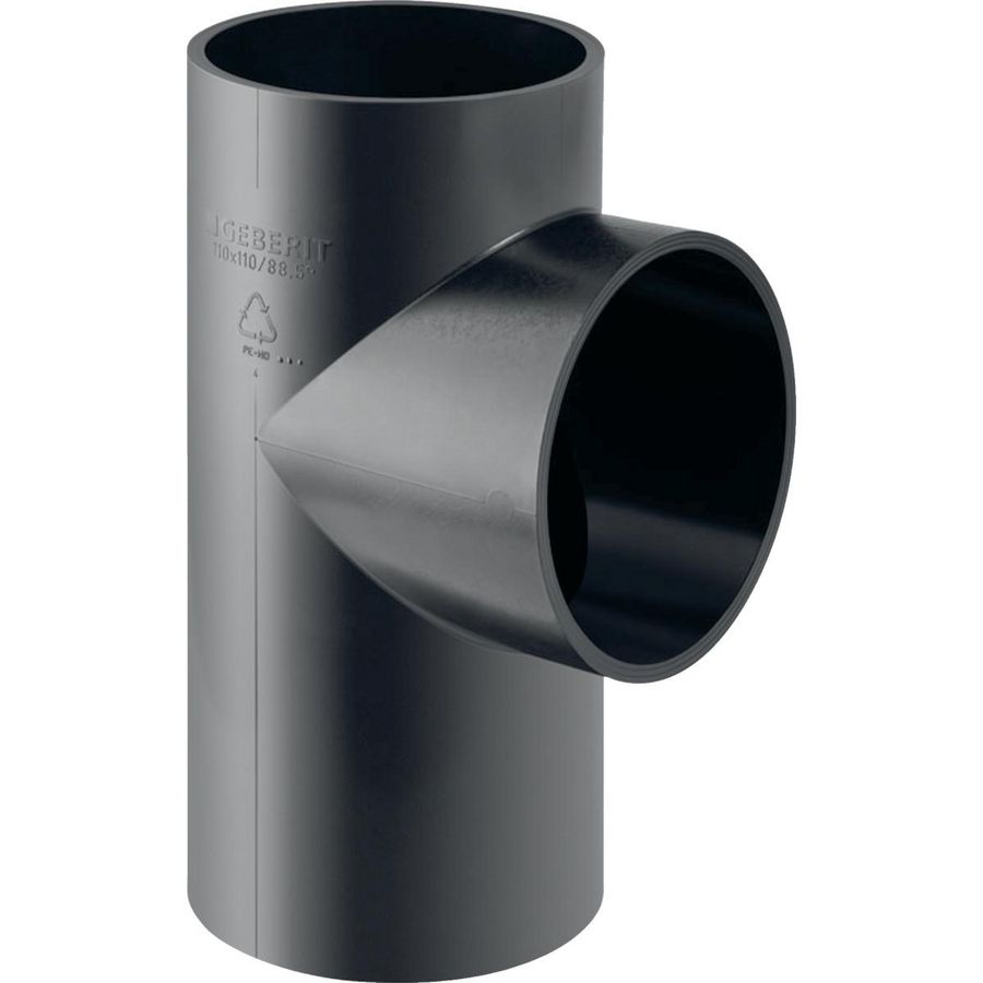 Polyethyleen (PE) T-stuk verlopend 88,5° 200x125x200mm