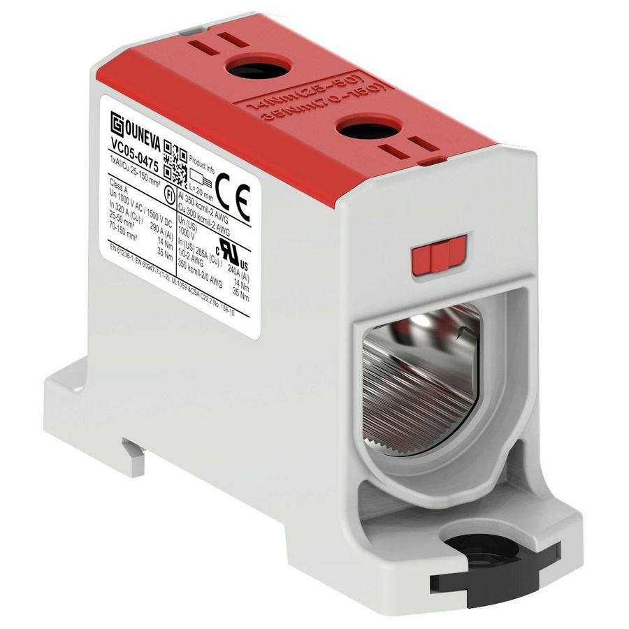 Aansluitklem OTL rood 25-150mm² 1xAl/Cu