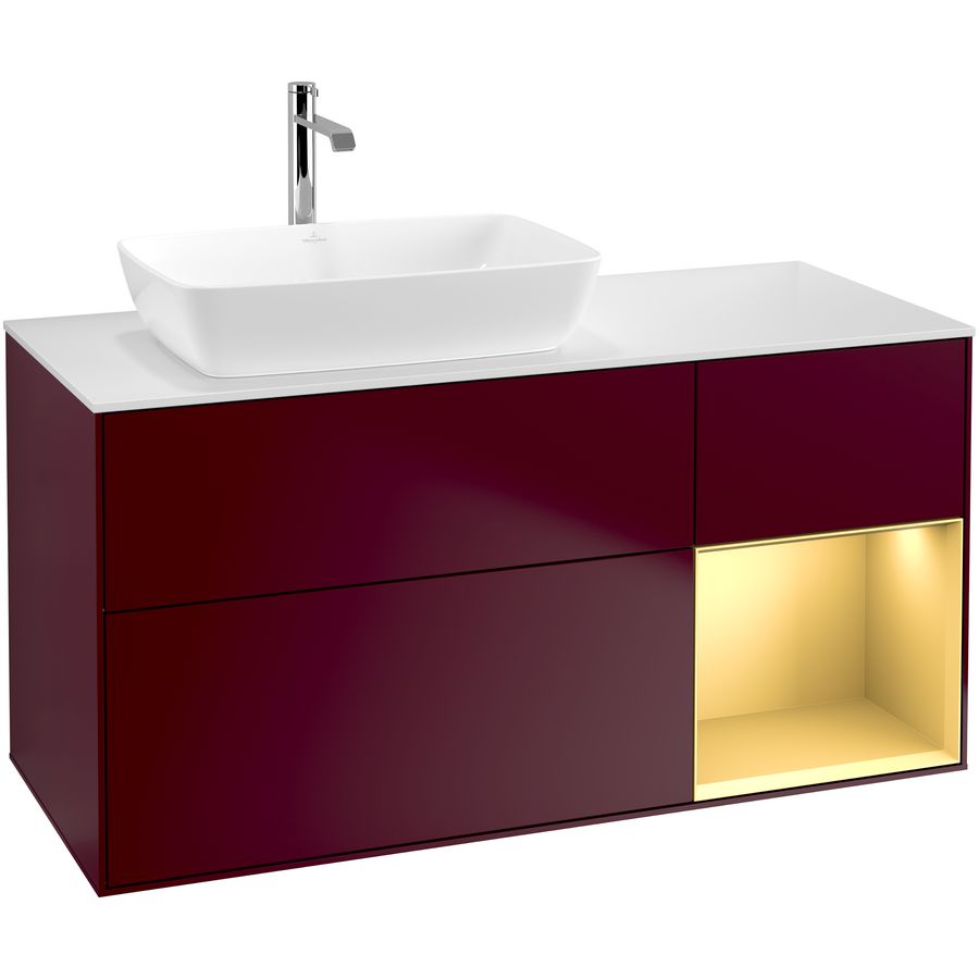 Wastafelonderkast Finion 1200x603x501mm Peony Matt Lacquer F811HFHB