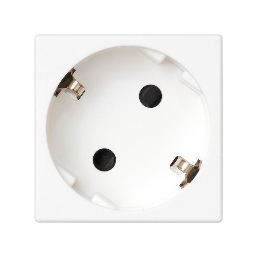 Schuko WCD wit met randaarde 16A 250V 45x45mm