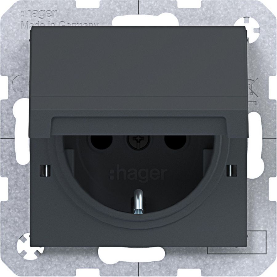 SCHUKO-wandcontactdoos vastz. Safety Plus steekkl. A.x/C.x a