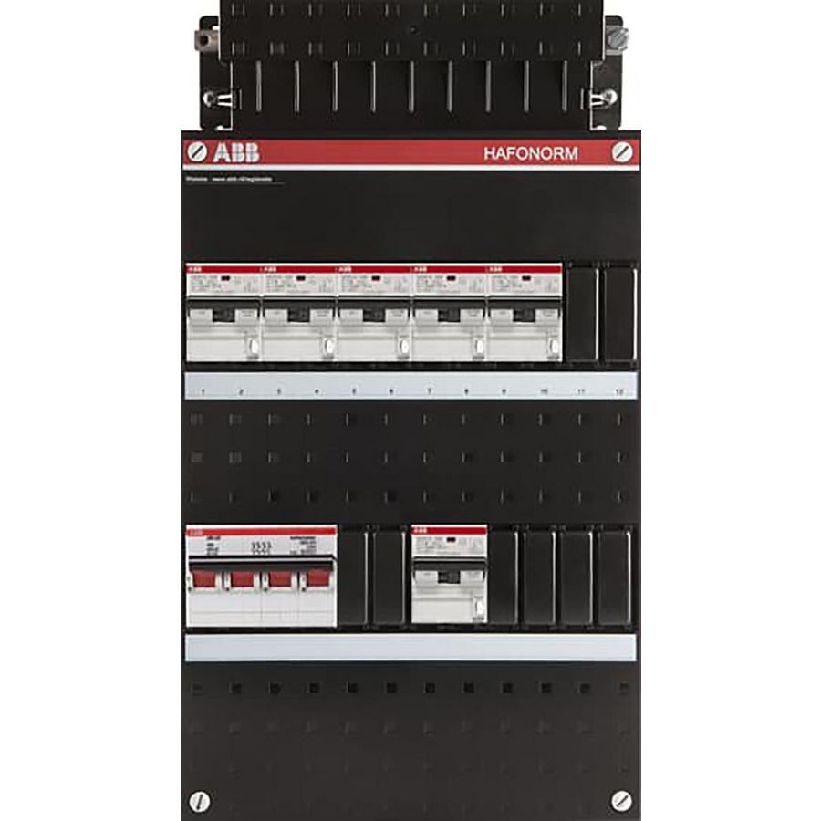 Groepenkast 6x 16A/30mA + HS + OV4 3-fase