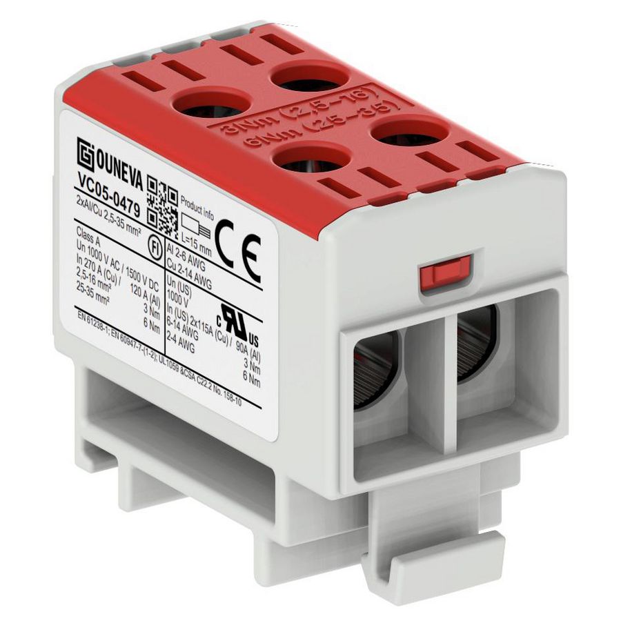 Aansluitklem OTL rood 25-35mm² 2xAl/Cu