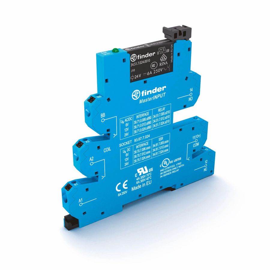 Interfacerelais MasterINPUT 1 wisselcontact 6A 12VUC