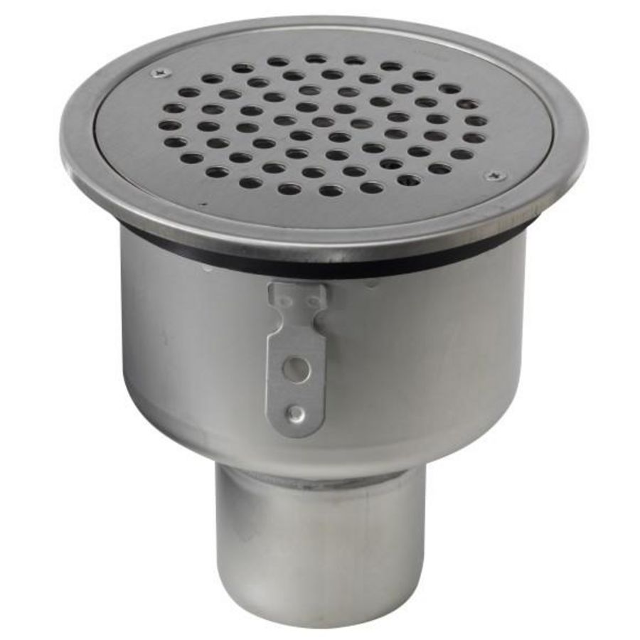 RVS 304 Blucher vloerput Ø180mm onderaansluiting (Ø75mm) hoogte verstelbaar