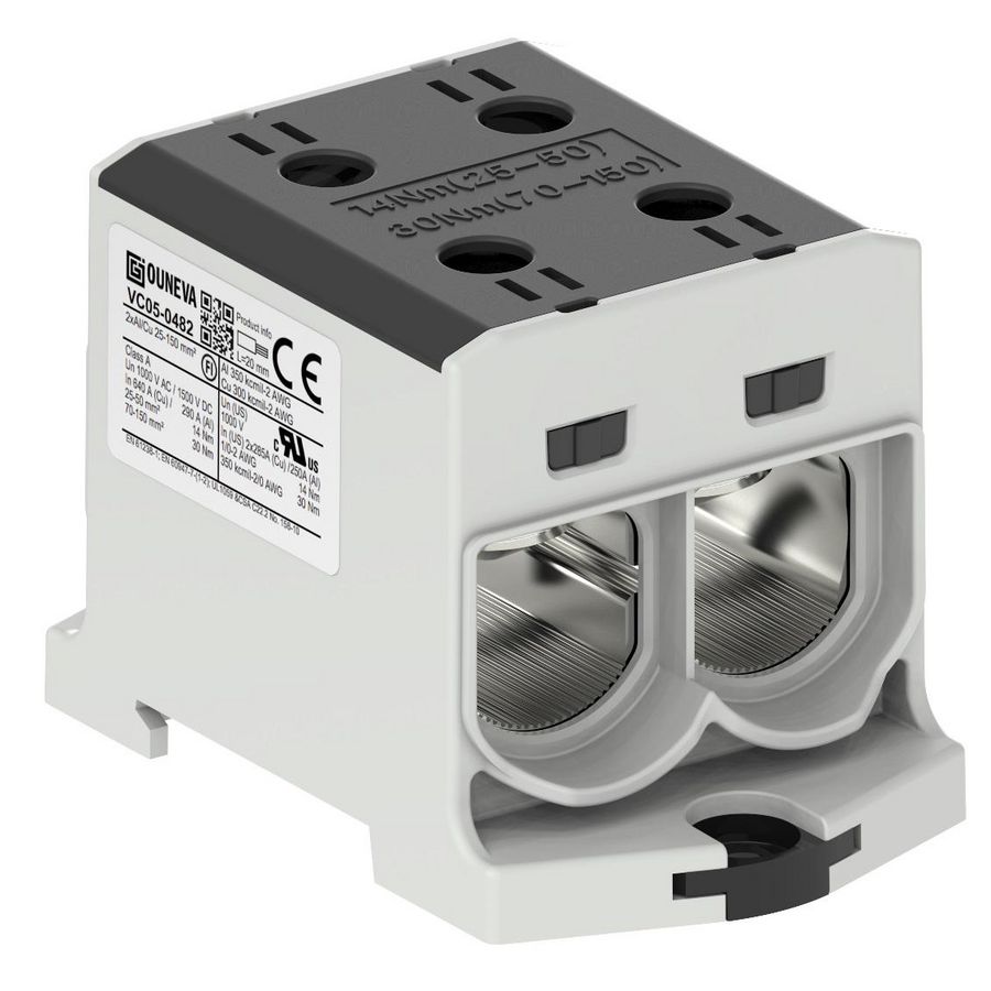 Aansluitklem OTL zwart 25-150mm² 2xAl/Cu