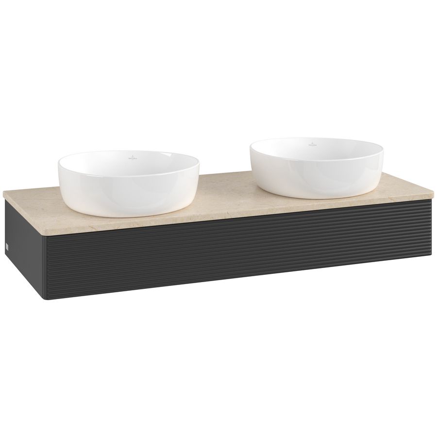 Wastafelonderkast Antao 1200x190x500mm Black Matt Lacquer L13113PD