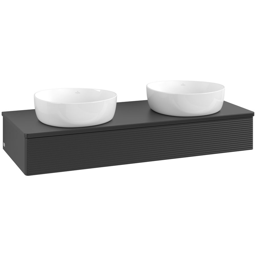 Wastafelonderkast Antao 1200x190x500mm Black Matt Lacquer L13150PD