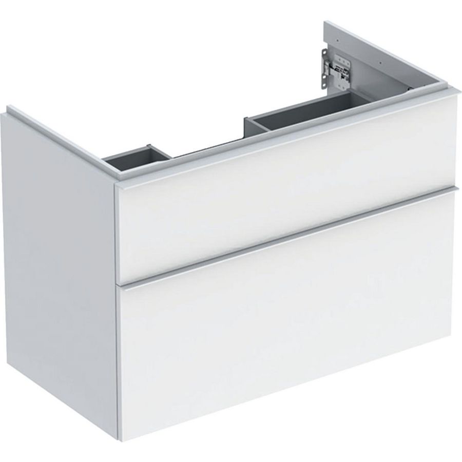 iCon wastafelonderkast 2x la 90cm wit hoogglans / greep wit