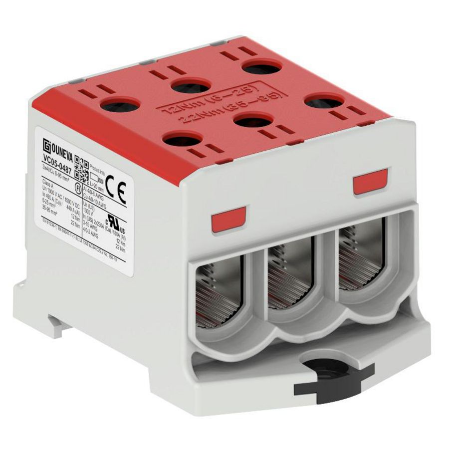 Aansluitklem OTL rood 6-95mm² 3xAl/Cu