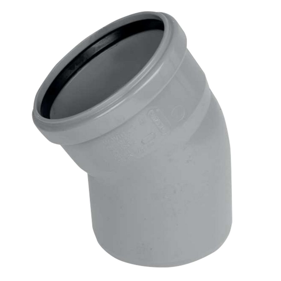 PVC manchet bocht 30° 315mm SN4 grijs mof/spie