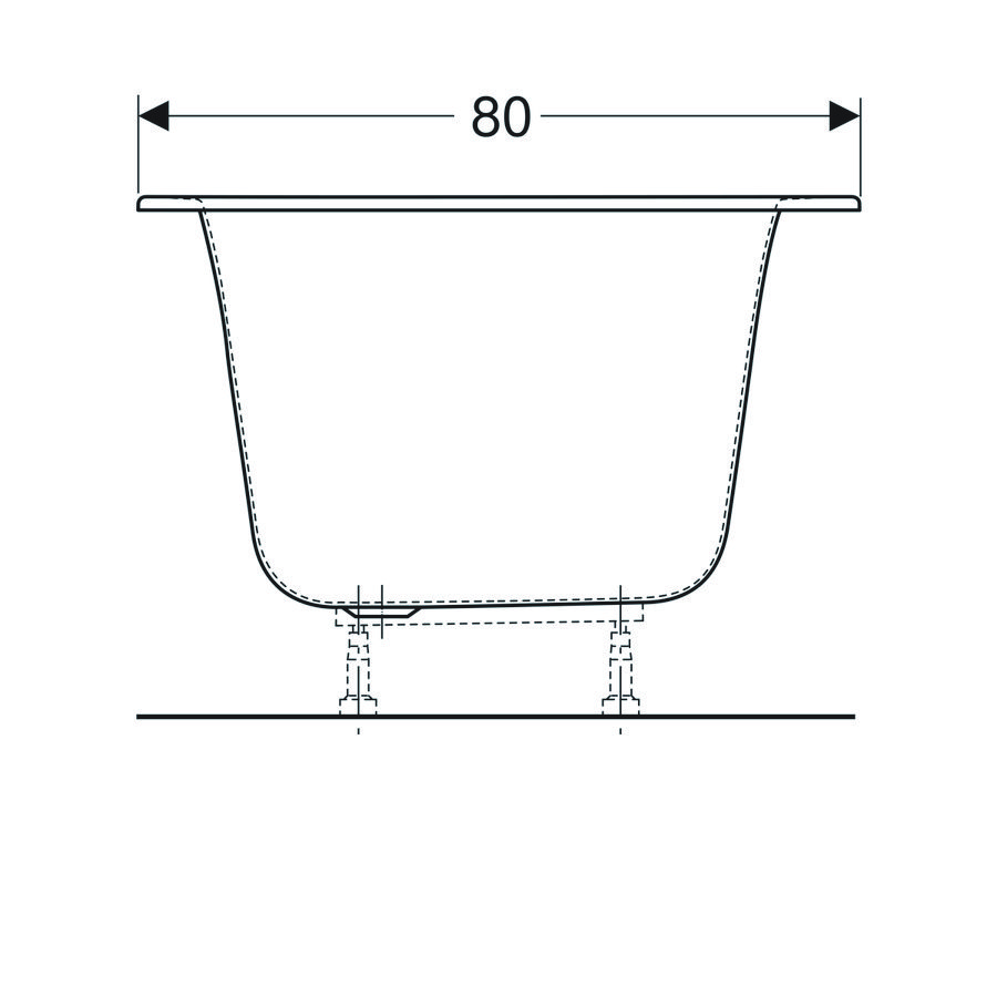 Soana duobad 180x80cm acryl wit excl. poten