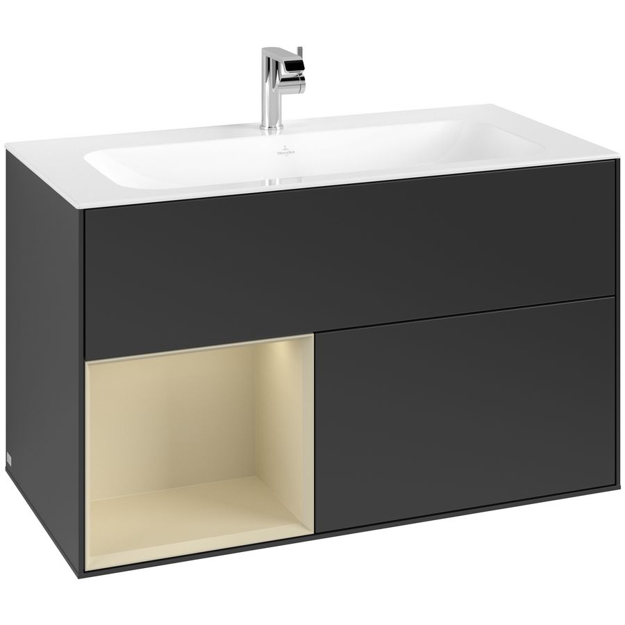 Wastafelonderkast Finion 996x591x498mm Black Matt Lacquer G030HJPD