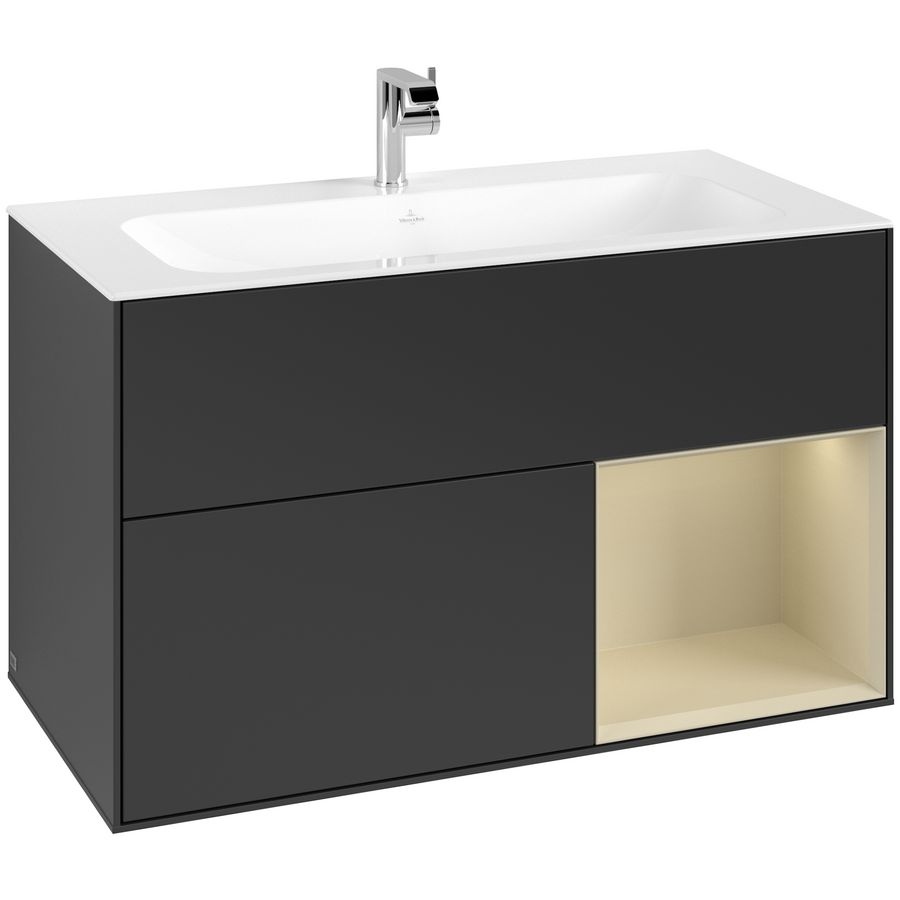 Wastafelonderkast Finion 996x591x498mm Black Matt Lacquer G040HJPD