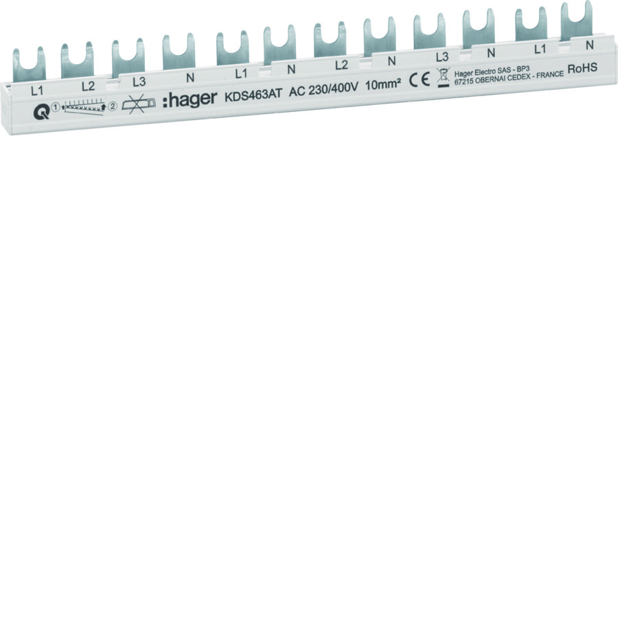 12mod kamrail 63 A 3p+N / 1p+N / 1p+N / 1p+N / 1p+N Quickbus