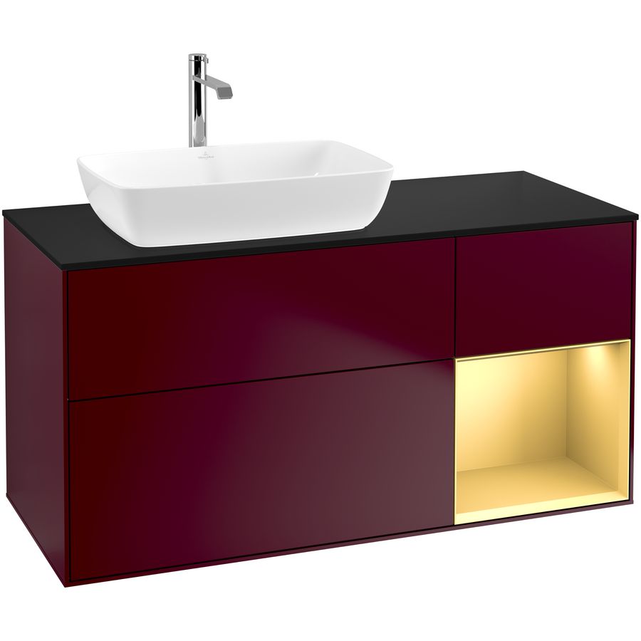 Wastafelonderkast Finion 1200x603x501mm Peony Matt Lacquer F812HFHB