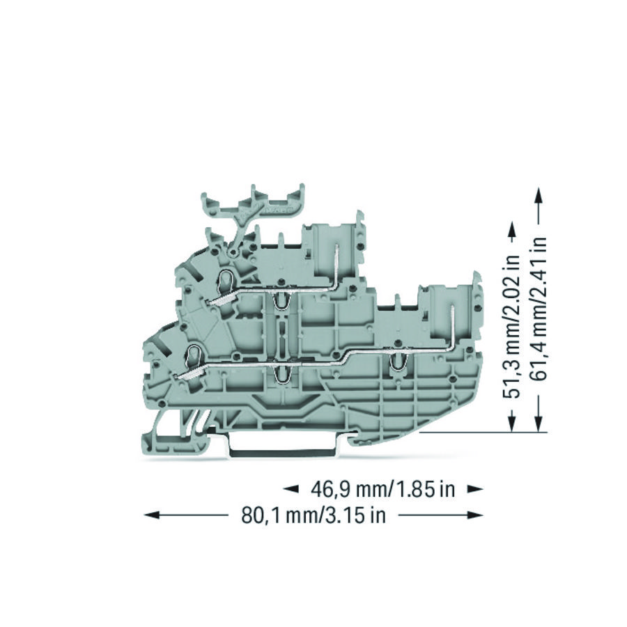 1-draads/1-pins 2etage basisklem Rijg-/rijg L/L VVE=50