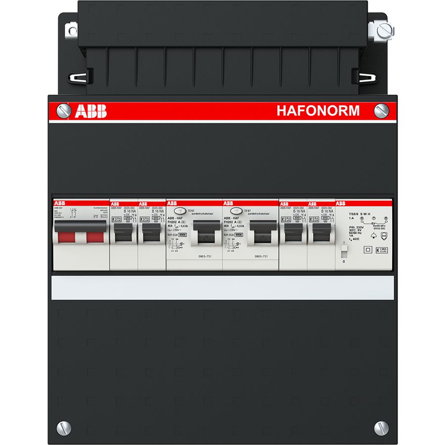 Groepenkast 4 groepen achter 2x30mA +T+HS 1-fase 1SPF006907F0124