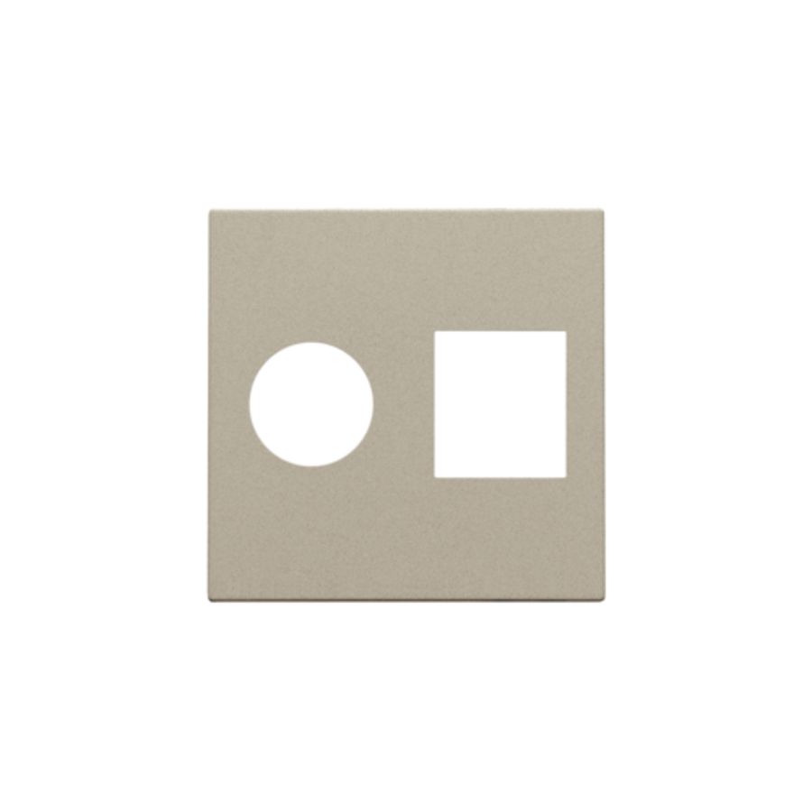 Afwerkingsset enkelvoudige coax/netwerkaans. RJ45 champagne