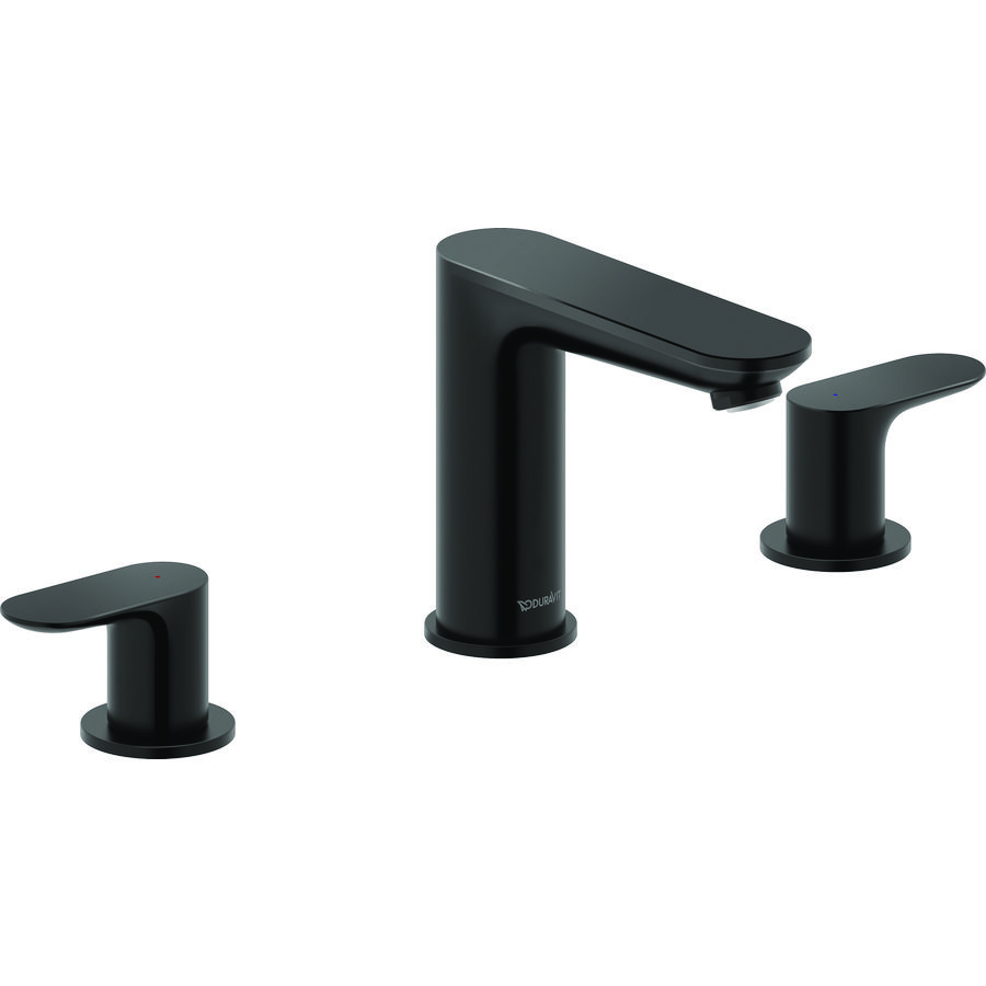 Wave 3-gats wastafelkraan mat zwart sprong 129mm