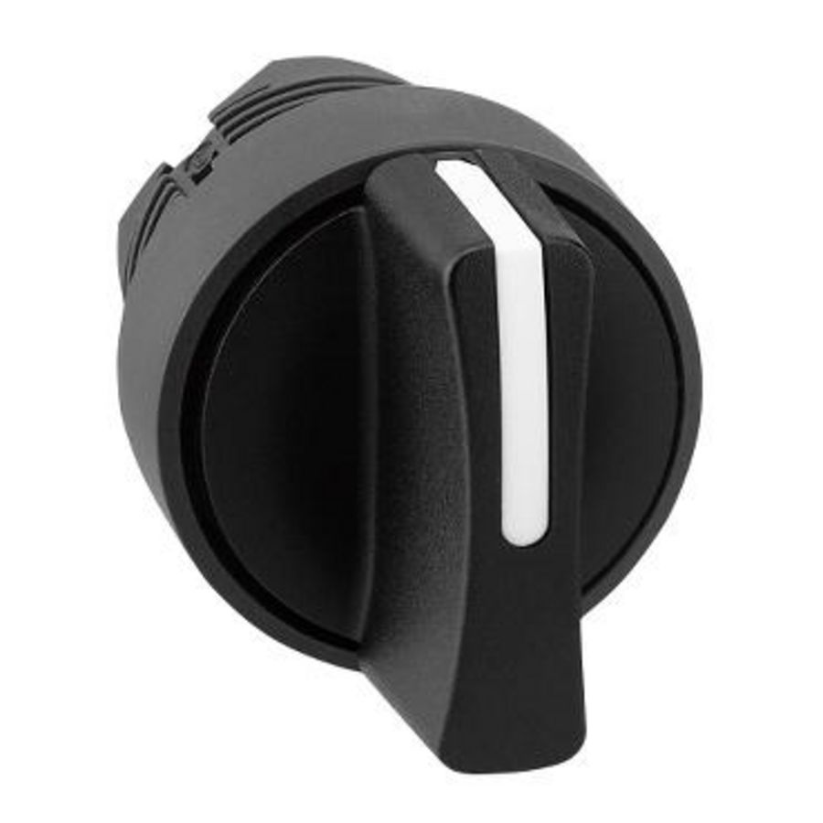 Kop keuzeschakelaar 3 standen Terugvering 22mm Zwart