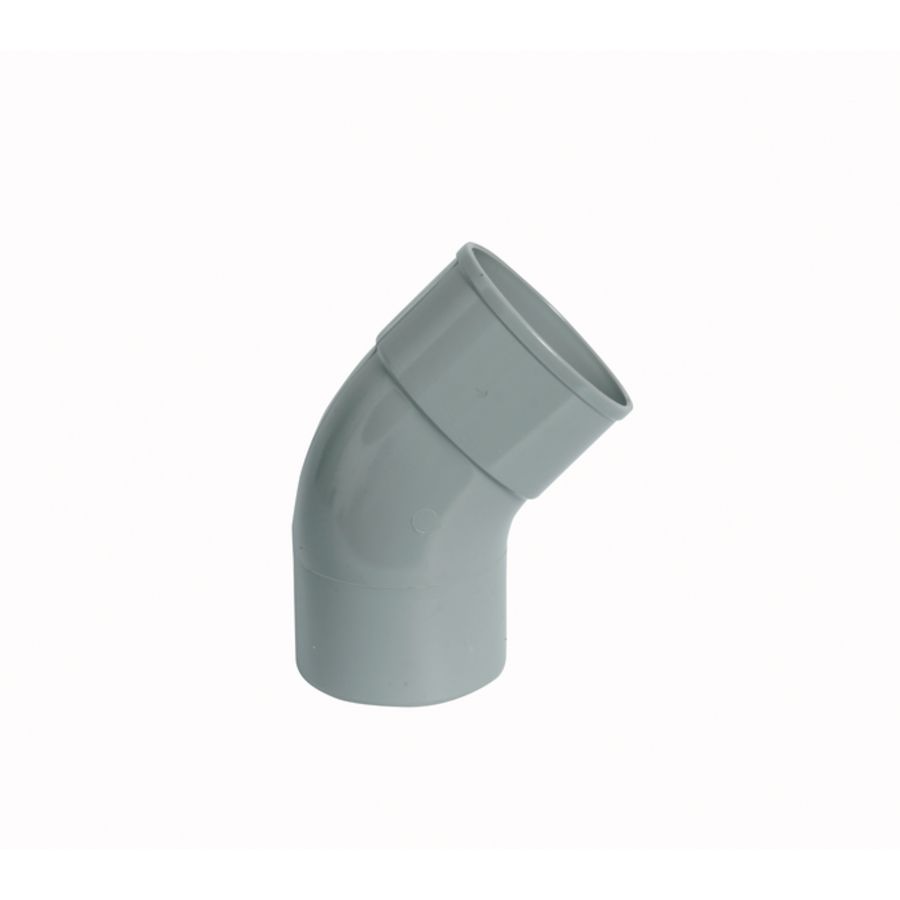 PVC HWA bocht 45° 80mm grijs mof/spie