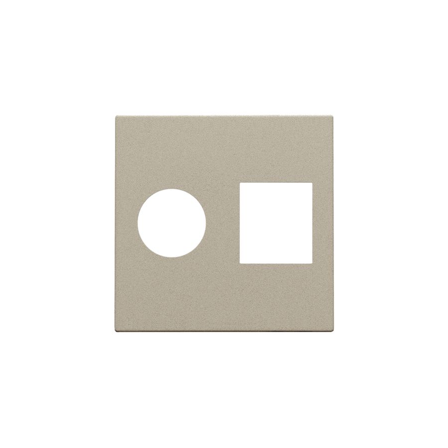 Afwerkingsset enkelvoudige coax/netwerkaans. RJ45 champagne