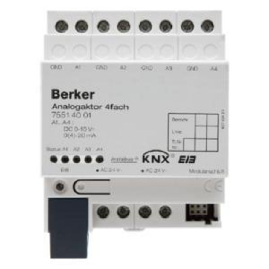 Analoge actor 4-voudig DIN lichtgrijs KNX