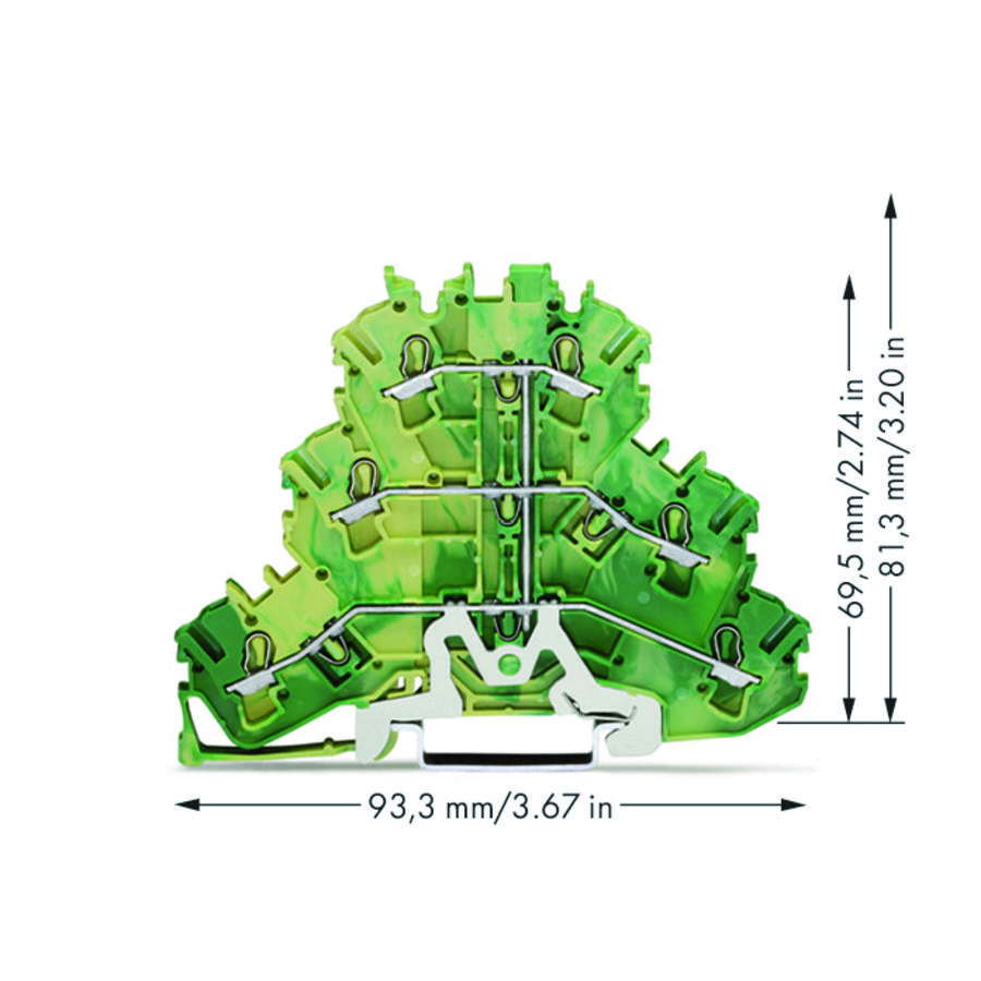 3-etageklem 6-voudige aardklem 2,5mm² 2002-3207 VVE=50