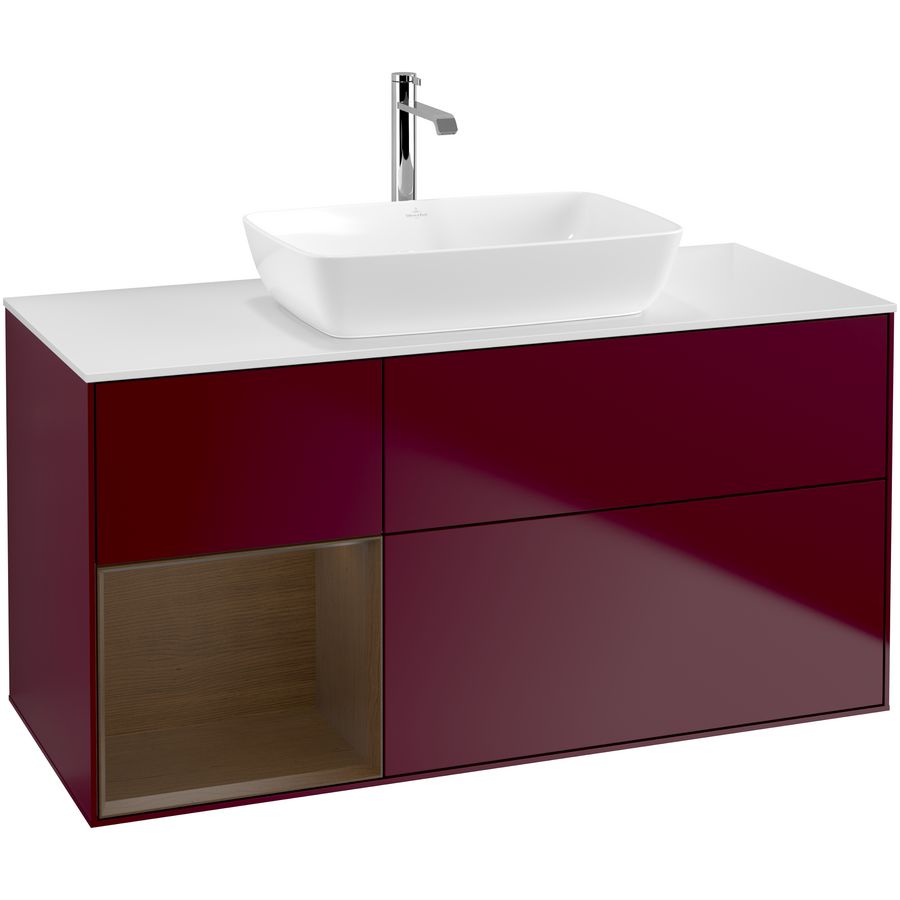 Wastafelonderkast Finion 1200x603x501mm Peony Matt Lacquer F821GNHB