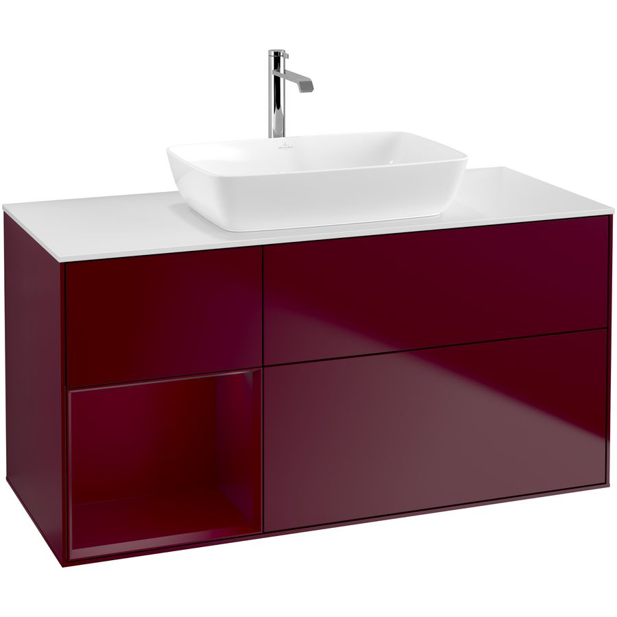 Wastafelonderkast Finion 1200x603x501mm Peony Matt Lacquer F821HBHB