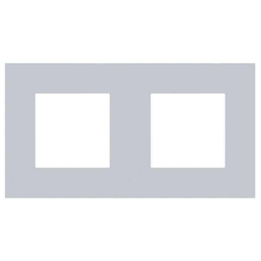 2-voudige afdekplaat hoh 71mm Pure alu grey