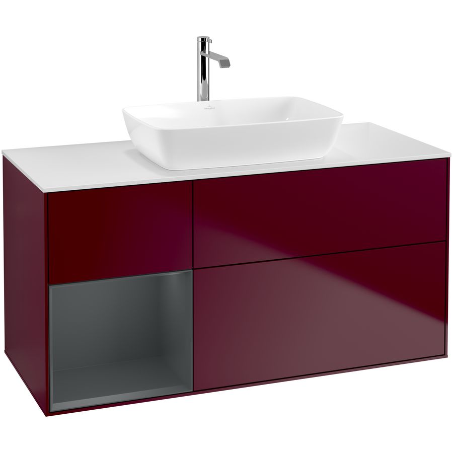 Wastafelonderkast Finion 1200x603x501mm Peony Matt Lacquer F821HGHB