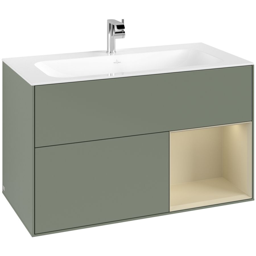 Wastafelonderkast Finion 996x591x498mm Olive Matt Lacquer F040HJGM