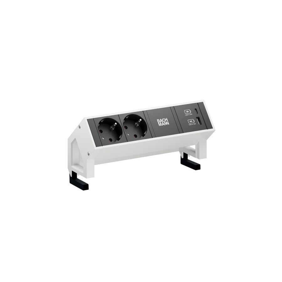 Desk 2 2x 230V RA + 1xUSB A/C chrgr 0,2m GST o.g. incl. klem