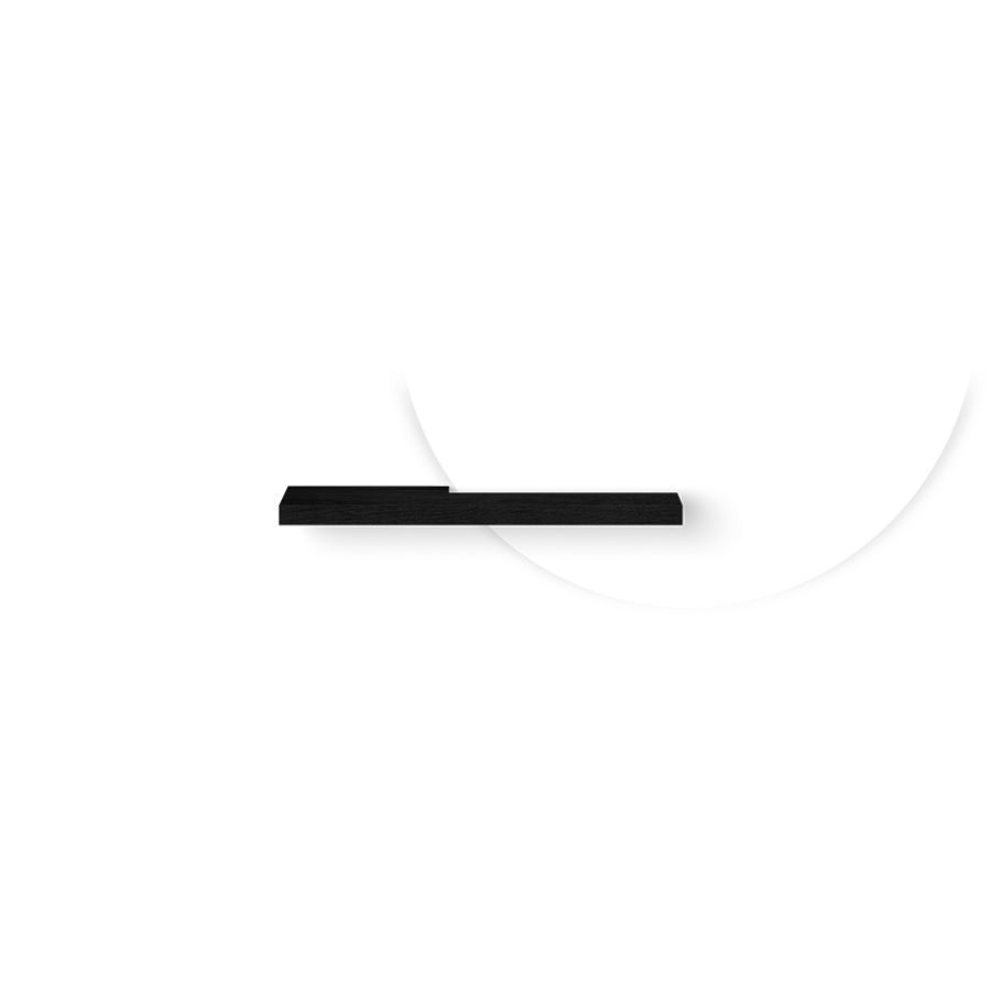 Wooden Mirror Shelf 60 cm asymmetrisch, black