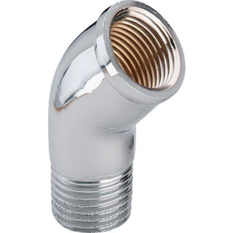 Bocht 45° messing chroom 1/2" bn. x bt.