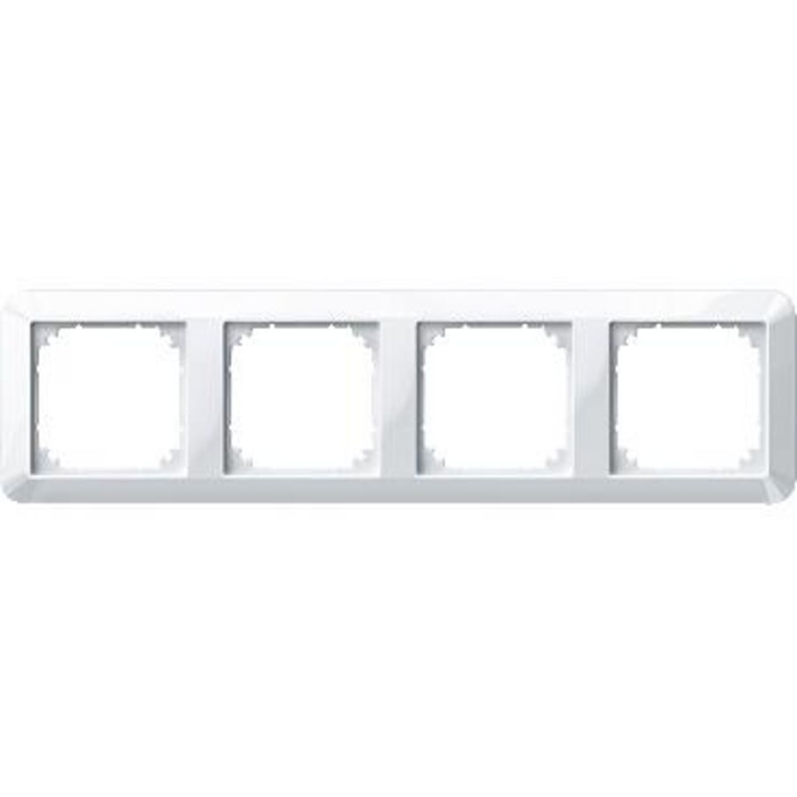 1-M frame 4-gang polar Wit glossy