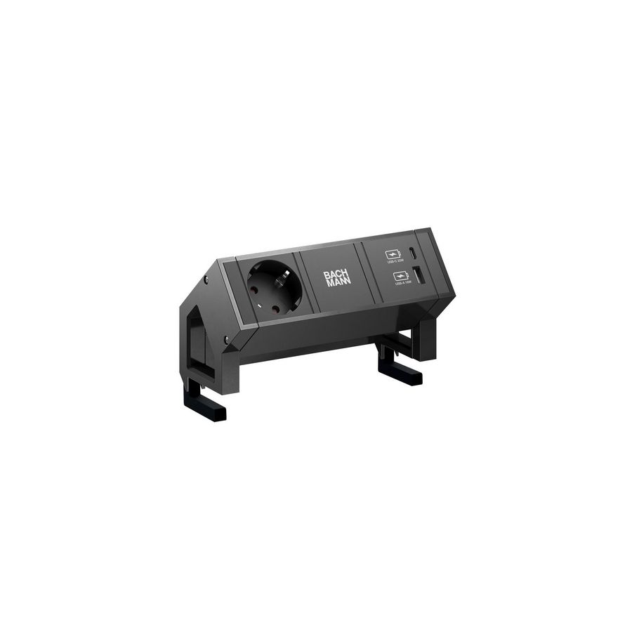 DESK 2 1x 230V RA 1x USB A/C chrgr 0,2m GST o.g. incl. klem