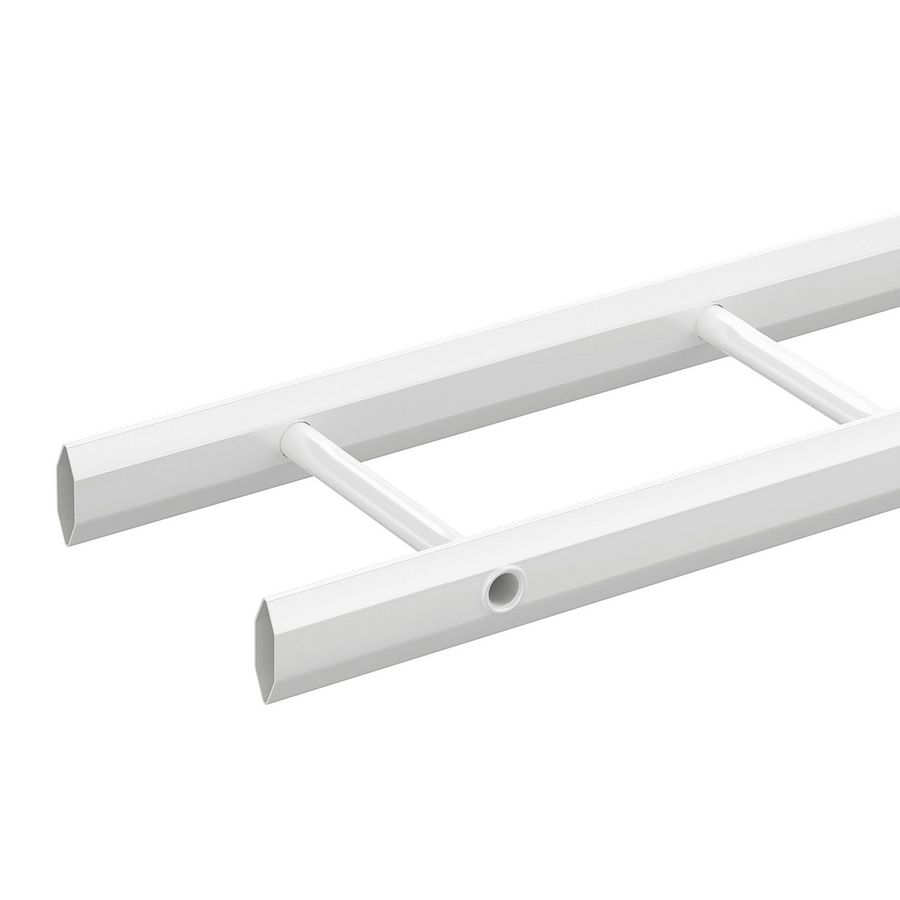 Lengte a 6m. Kabelladder gesl. zijprofiel 55x200mm zinkpox wit RAL9010