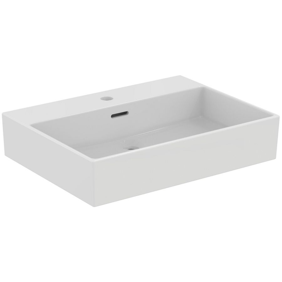Wastafel 615x450x150mm wit 1 kraangat m. overloop Extra R053601
