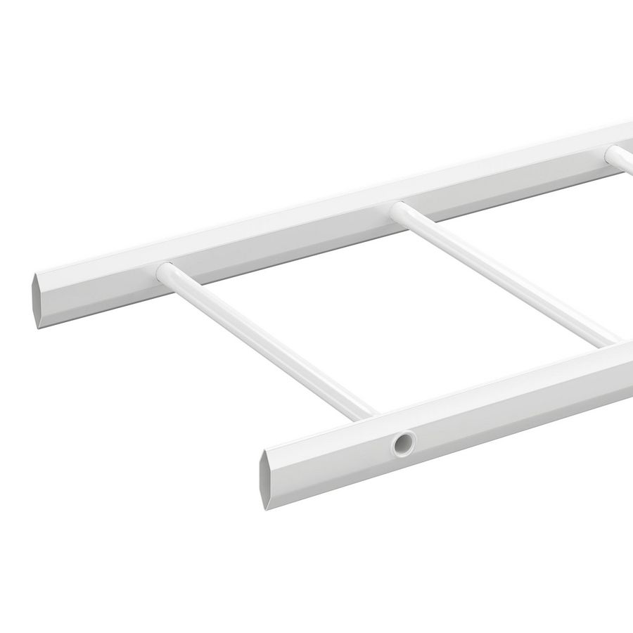 Lengte a 6m. Kabelladder gesl. zijprofiel 55x400mm zinkpox wit RAL9010