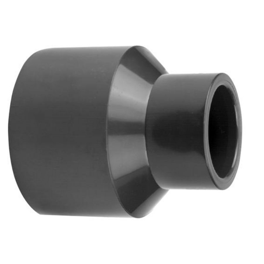 PVC druk verloopstuk 110/90x63mm PN16 grijs