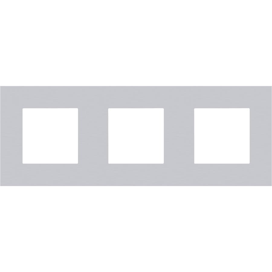 3-Voudige afdekplaat 71mm centerafst. Pure alu grey