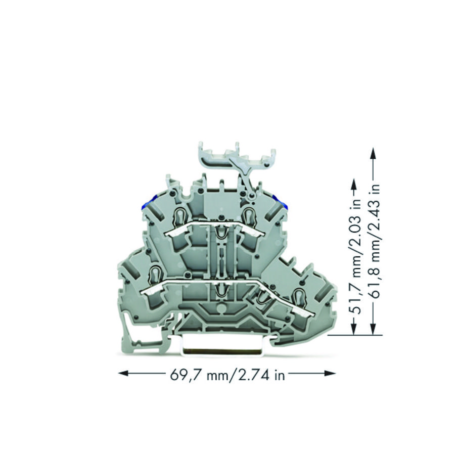 2-etageklem Rijg-/rijgklem L/N grijs 2002-2233 VVE=50