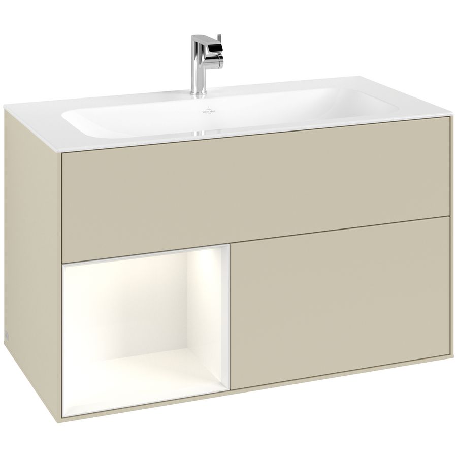 Wastafelonderkast Finion 996x591x498mm S.Grey Matt Lacquer F030GFHJ