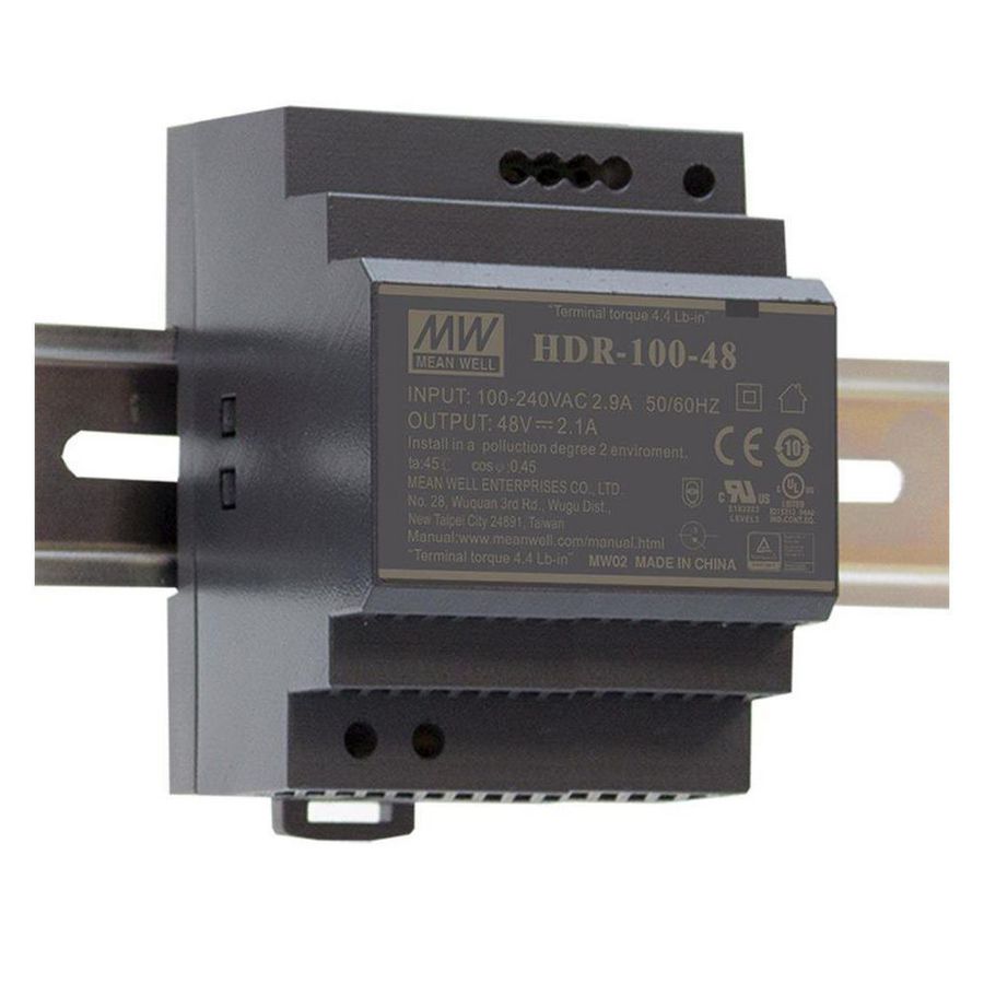 AC-DC DIN rail PSU Ultra-Slim step shape 100W 12V nonLPS